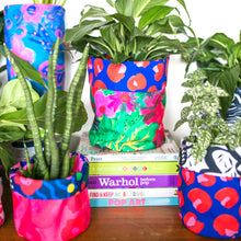 Load image into Gallery viewer, Untangled &amp; Midnight Pink Small Fabric Plant Pot