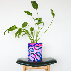 Untangled & Midnight Pink Small Fabric Plant Pot