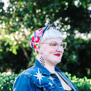 Warhola' Sixties Floral Headscarf