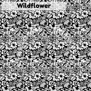 Wildflower' Black & White Floral Headscarf