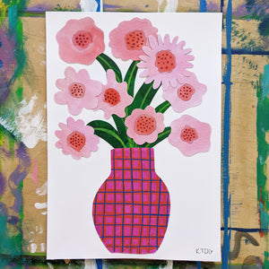 Flower Friends - Pair of 2 x A4 Original Artworks