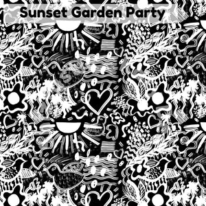 Sunset Garden Party & Leaf Squiggle Large Plant Pot